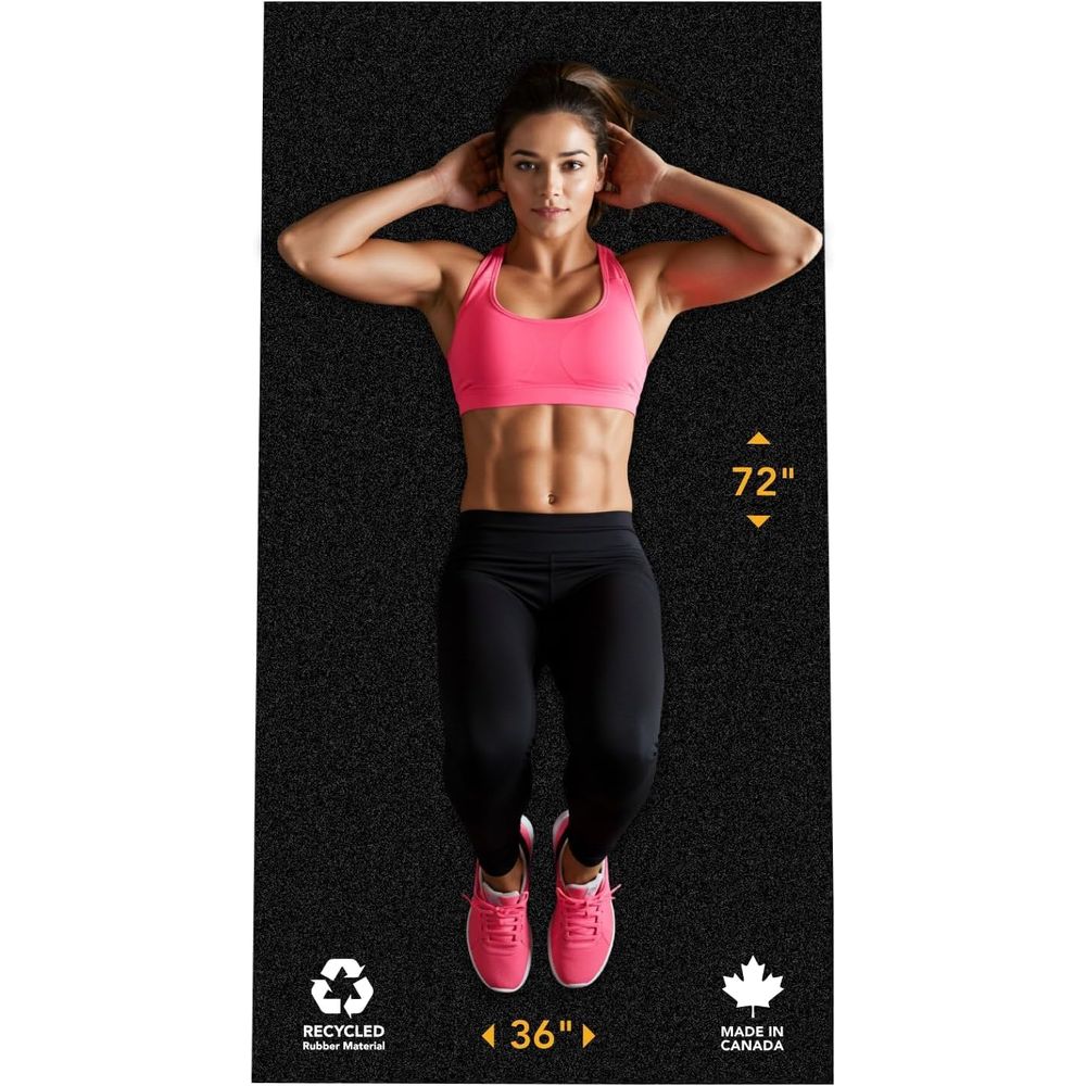 Home Gym Rubber Flooring - 100% Recycled Thick Rubber Mat for