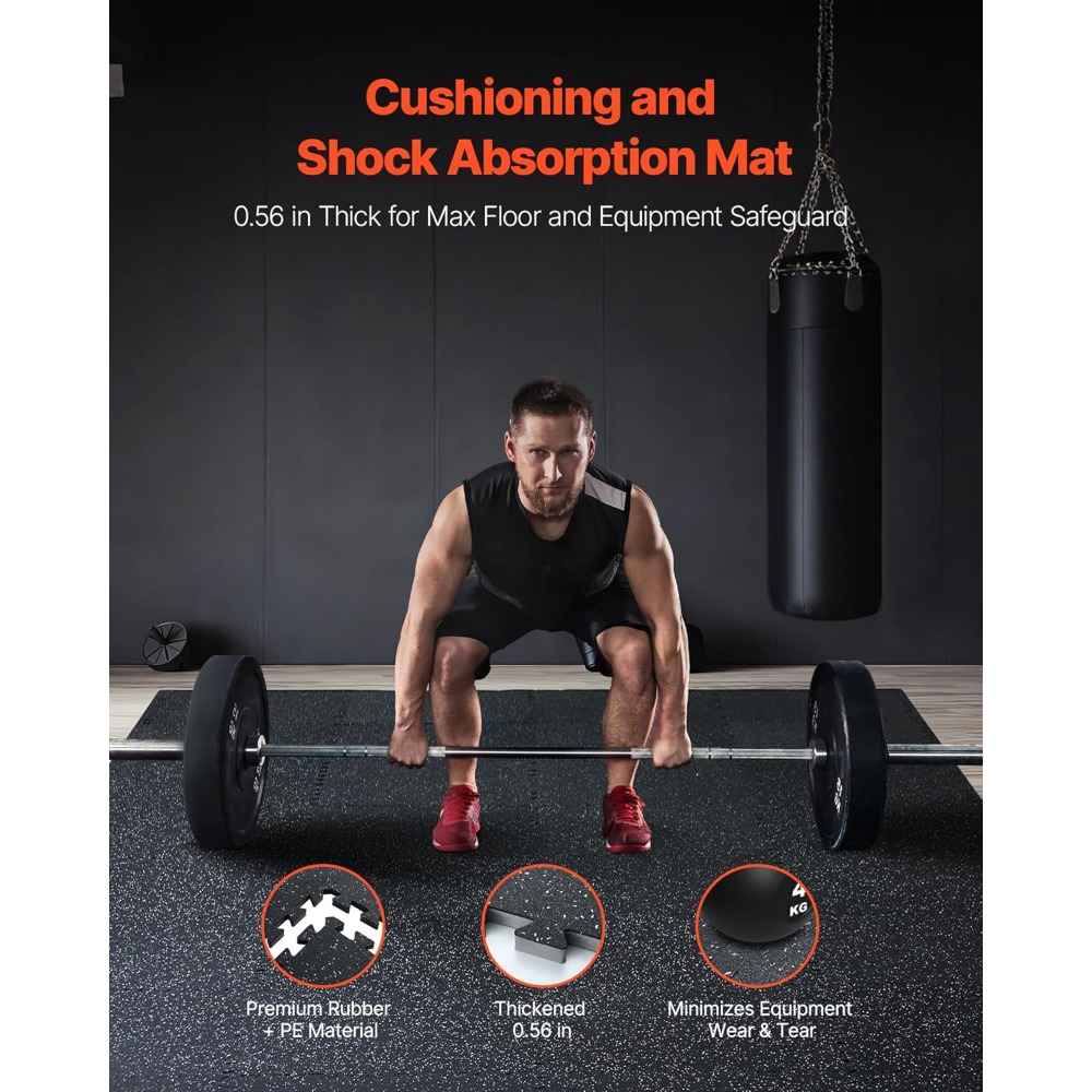 Home Gym Rubber Flooring - Interlocking Rubber Top EVA Foam Gym