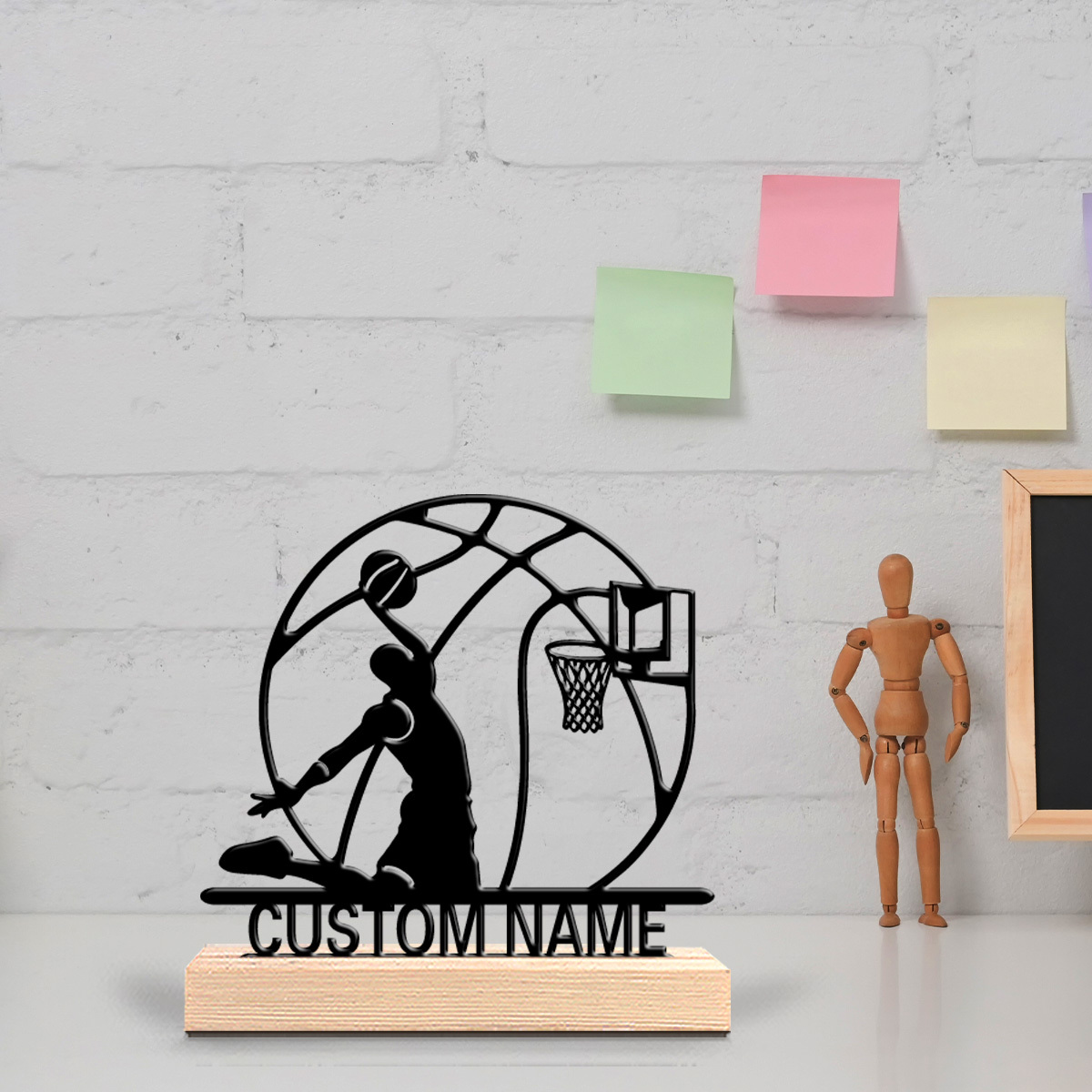 Home Gym Names - Personalized Basketball Player Metal Statue Custom