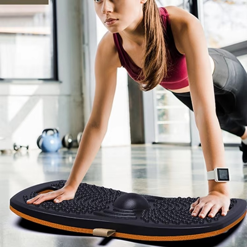Wobble Board Balance - Standing Desk Mat Anti-Fatigue Wooden Wobble