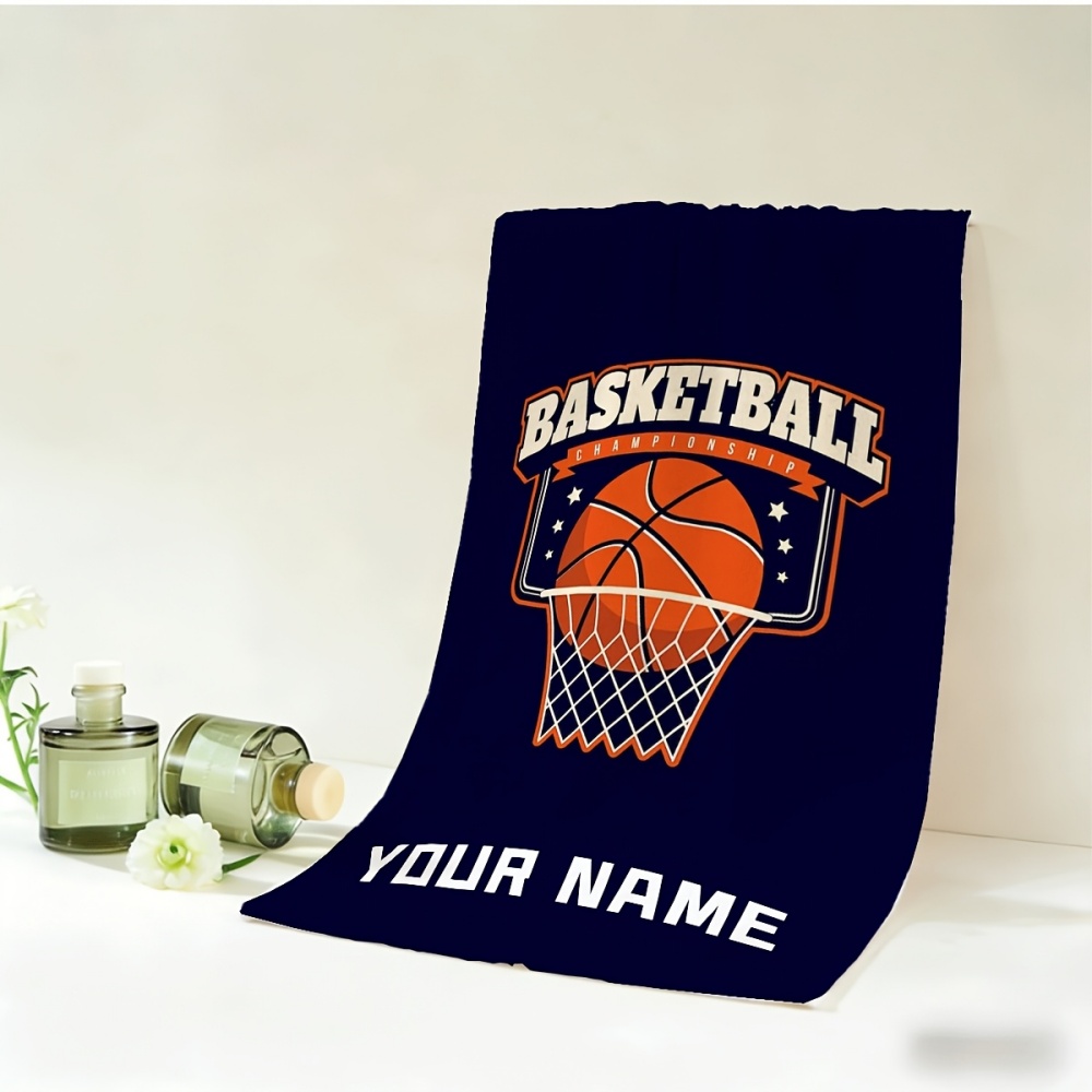 Home Gym Names - 2pcs Name/Text Basketball Towel & Hand