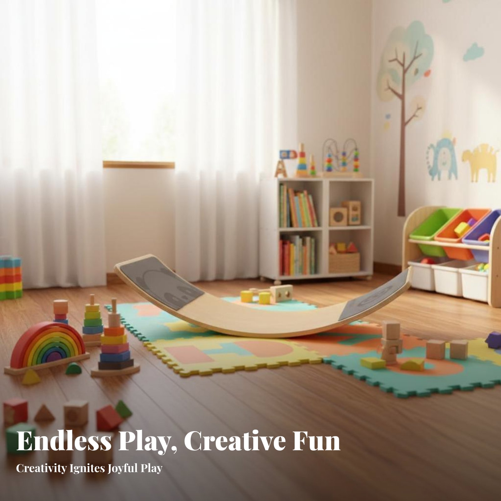 Wobble Board Balance - Curved Wooden Wobble Board Improves Coordination