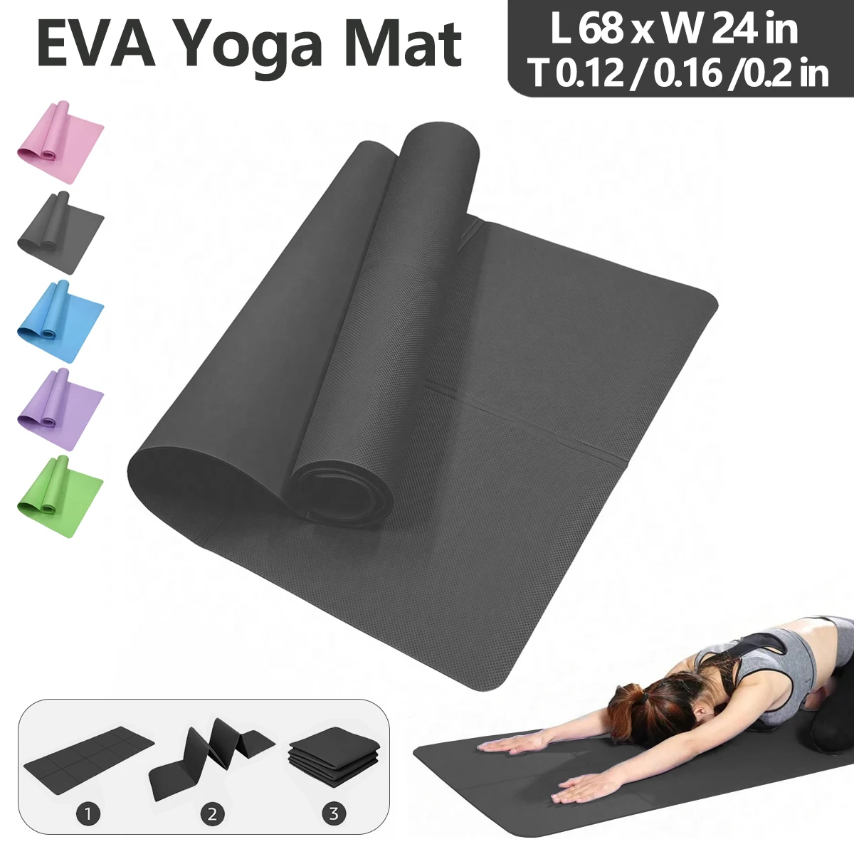 Home Gym Rubber Flooring - Foldable Yoga Mat Eco Friendly EVA