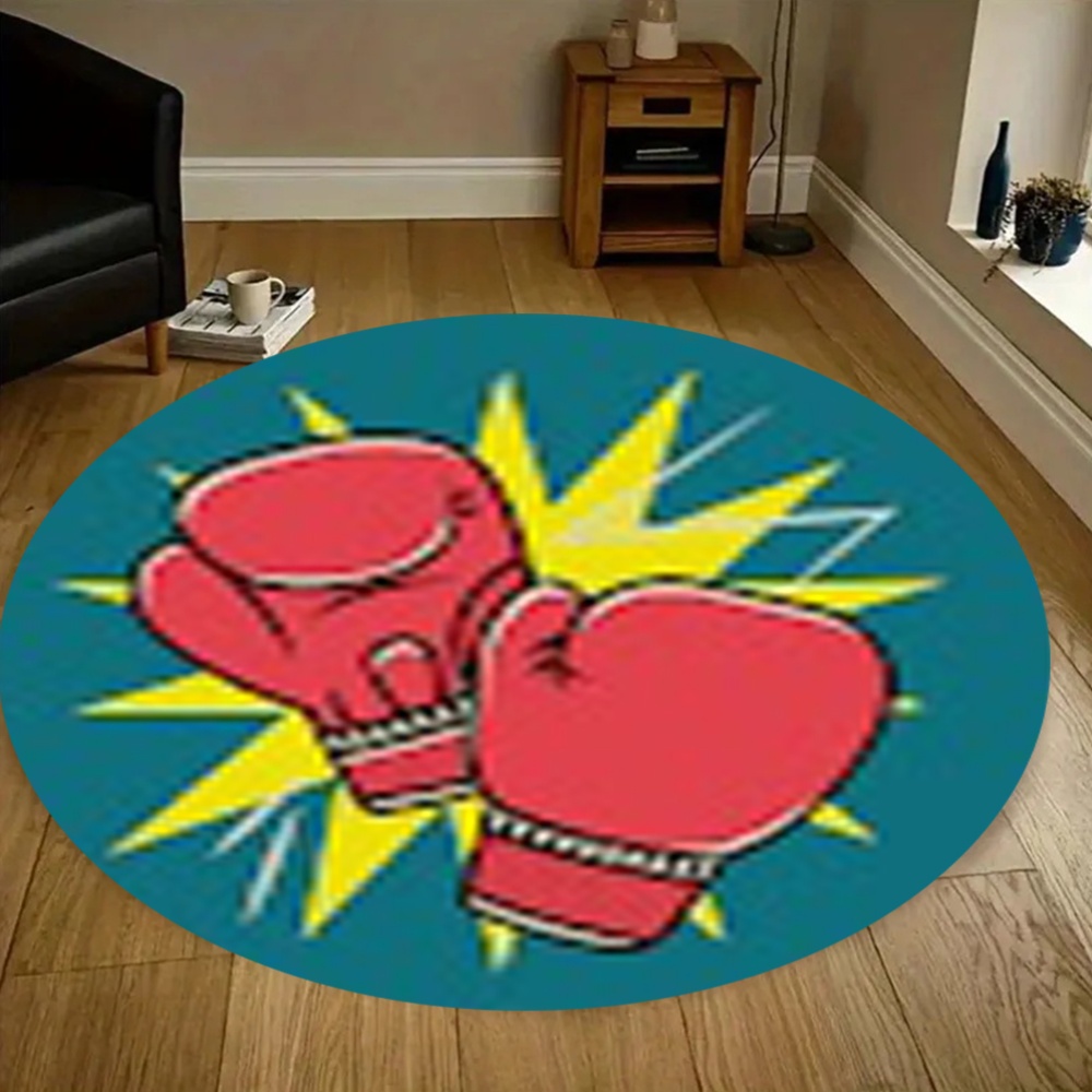 Home Zone Gym - Comic Boxing Gloves Round Rug Bold