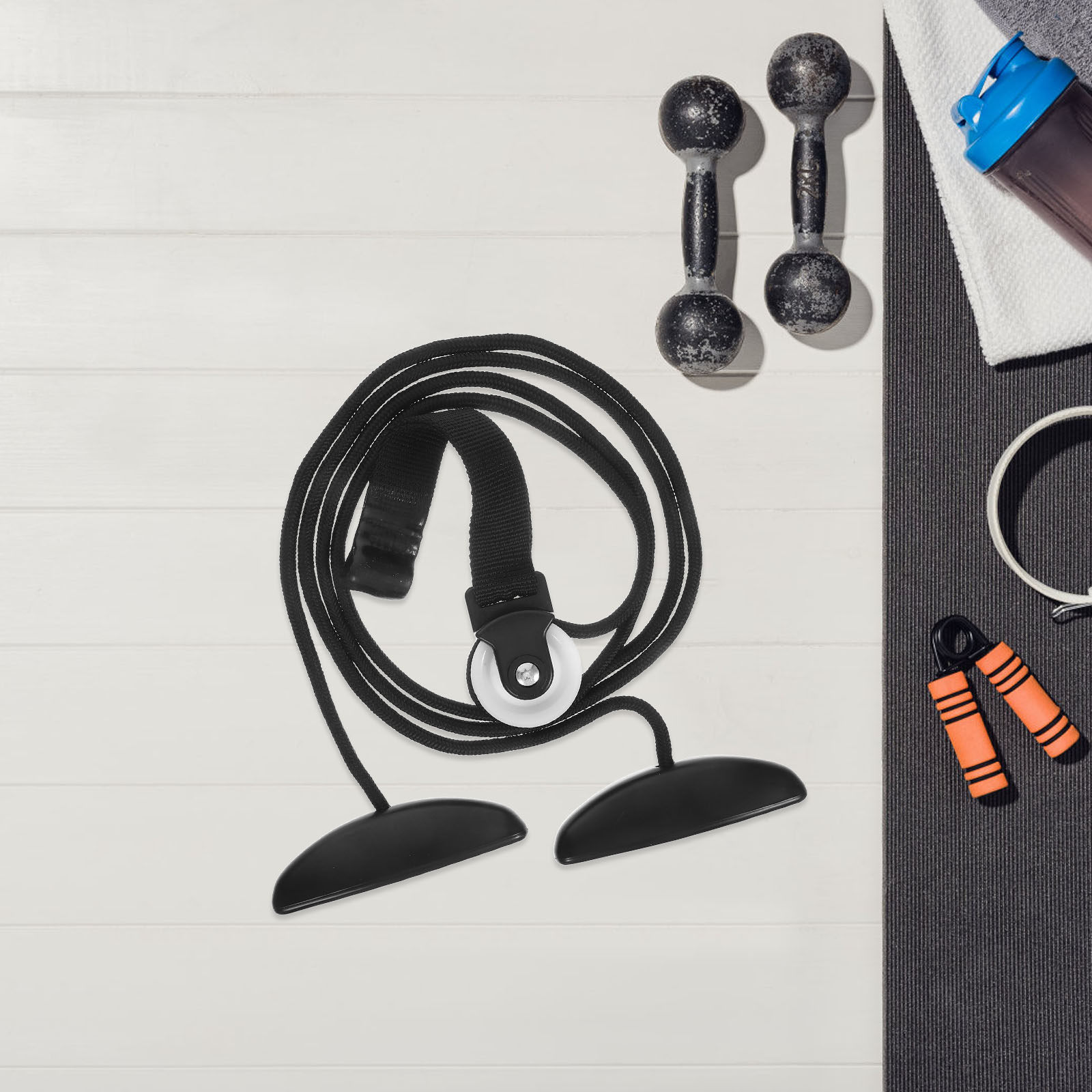 Home Gym Upper Body Workout - Shoulder Pulley Trainer Bands Over Door