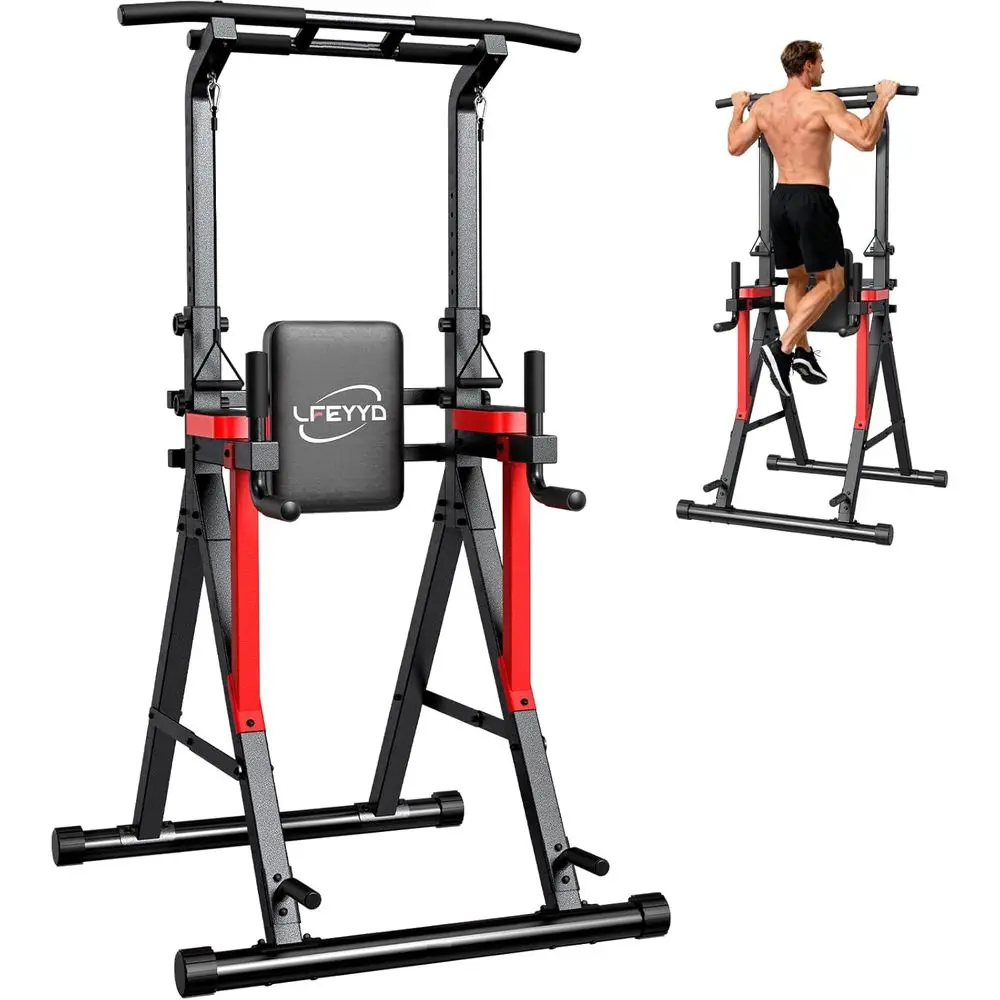 Home Gym Multi Station - Adjustable Height Dip Station with Stability,