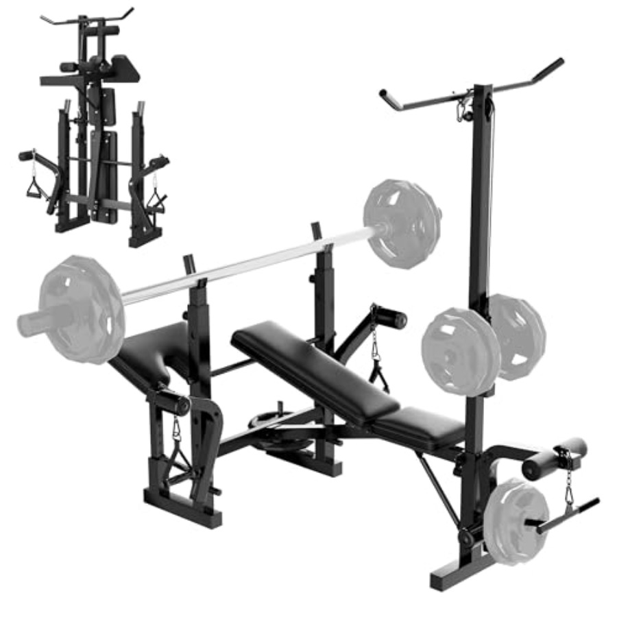 Home Gym With Leg Press - Home Gym Weight Bench Set: Steel