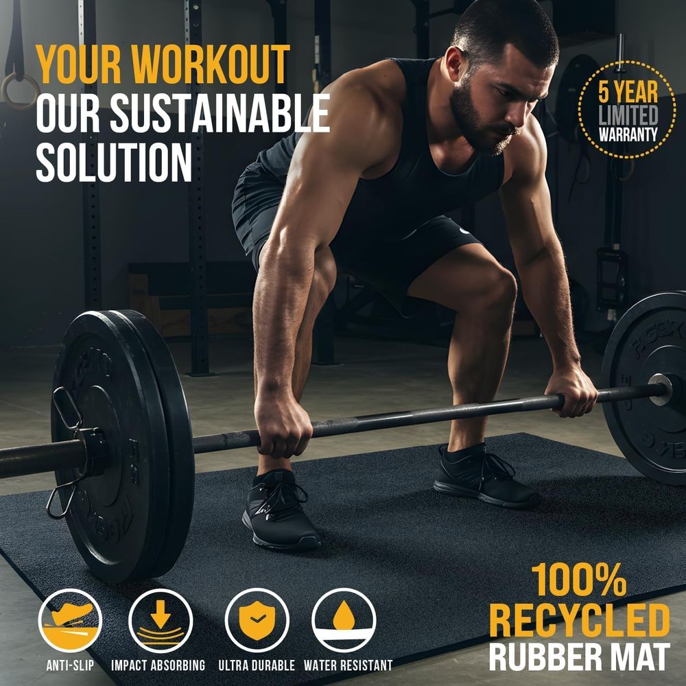 100% Recycled Thick Rubber Mat - огляд і ціна Home Gym Rubber Flooring