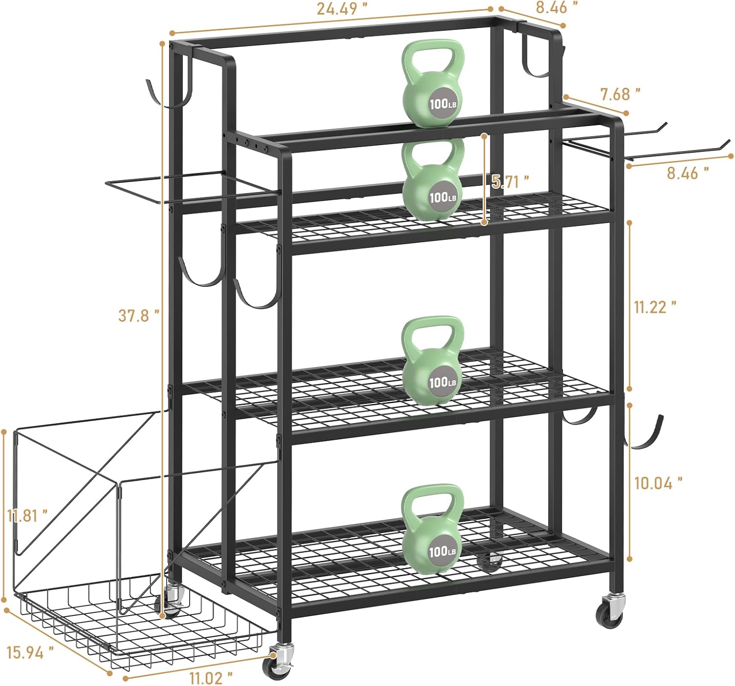 Home Gym Storage, No Material  - огляд і ціна Home Gym Kettlebells