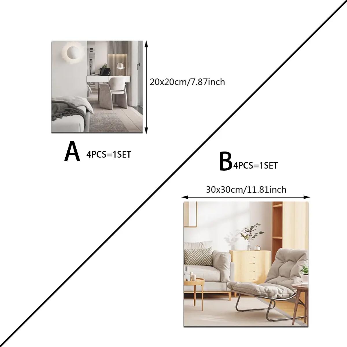 4Pcs Acrylic Mirror Wall Stick - огляд і ціна Home Gym Kids