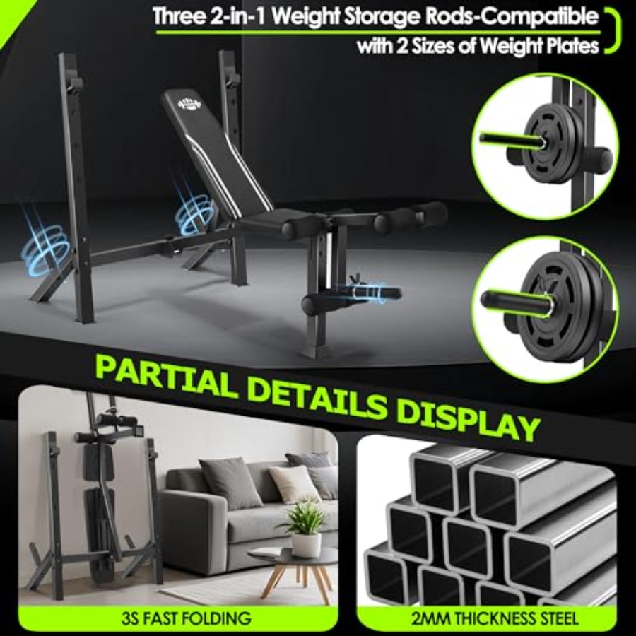 900LBS Weight Bench Set with S - огляд і ціна Home Gym With Leg Press