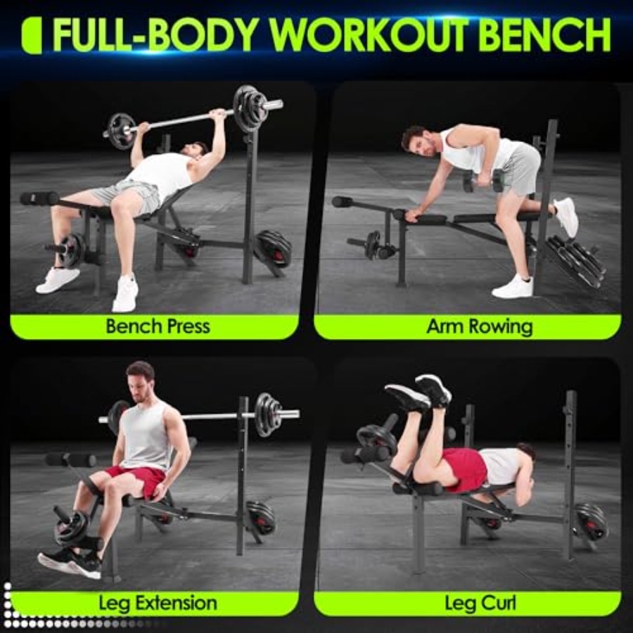 900LBS Weight Bench Set with S - огляд і ціна Home Gym With Leg Press