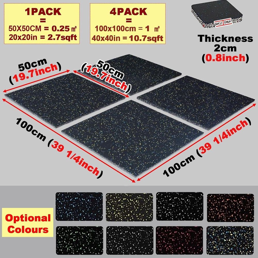 40x40 Inch Interlocking Floor  - огляд і ціна Home Gym Rubber Flooring