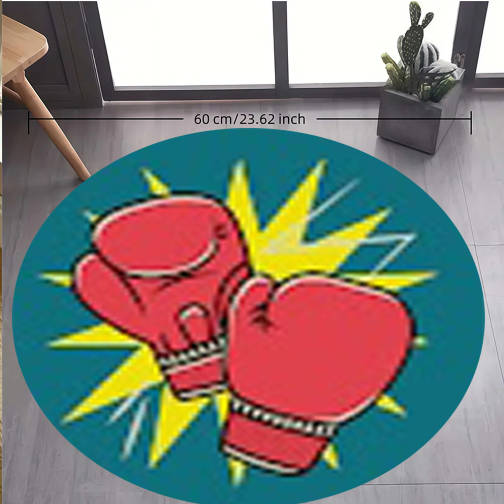 Comic Boxing Gloves Round Rug  - огляд і ціна Home Zone Gym