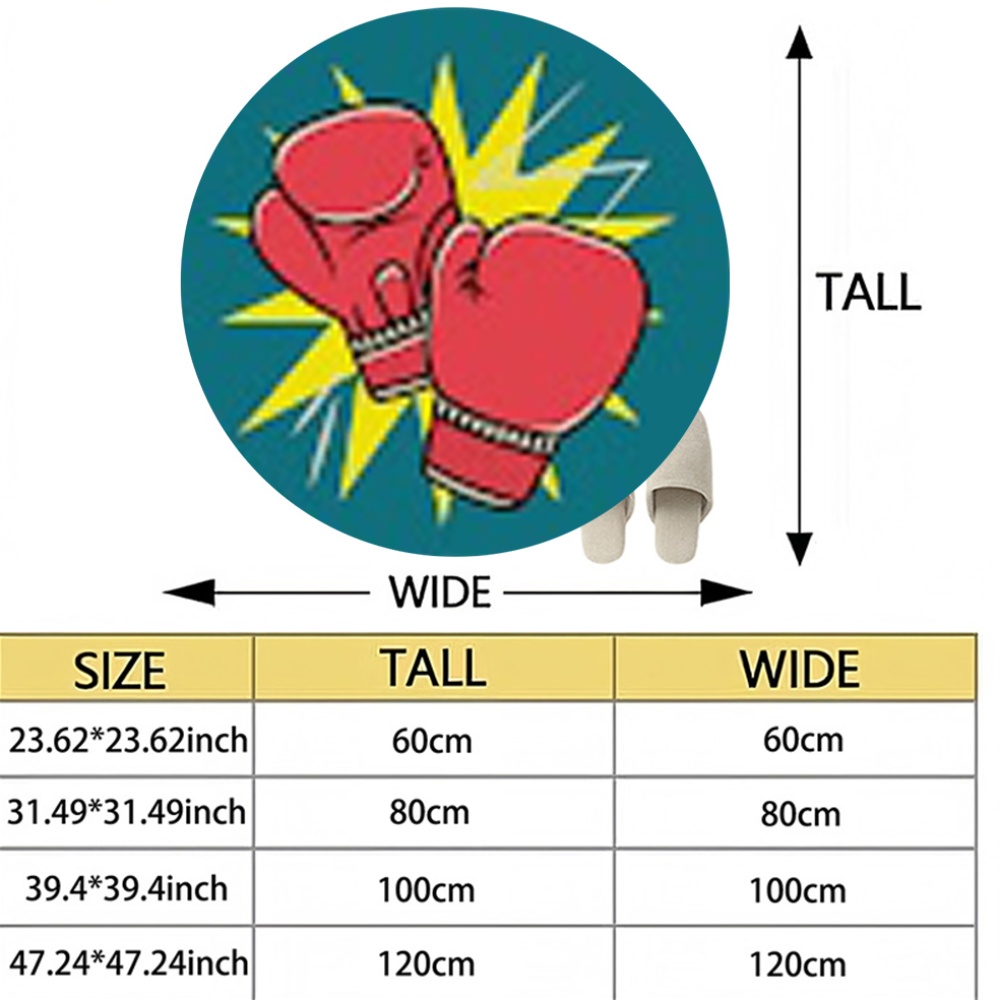 Comic Boxing Gloves Round Rug  - огляд і ціна Home Zone Gym