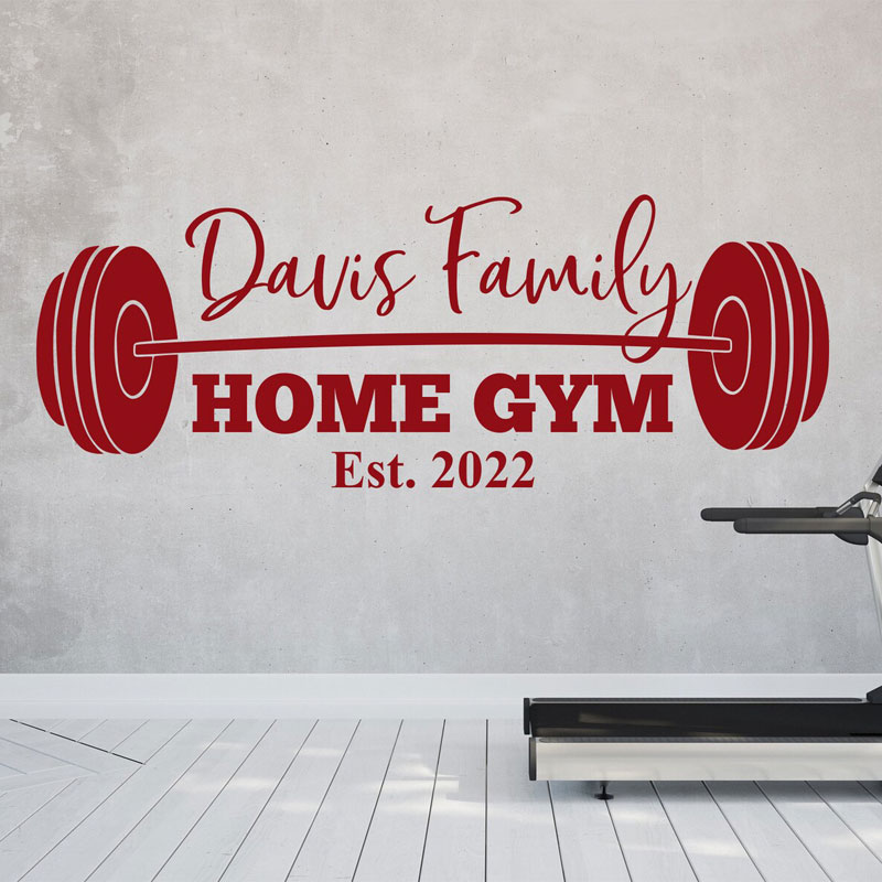 Custom Family Name Gym Wall De - огляд і ціна Home Gym Names