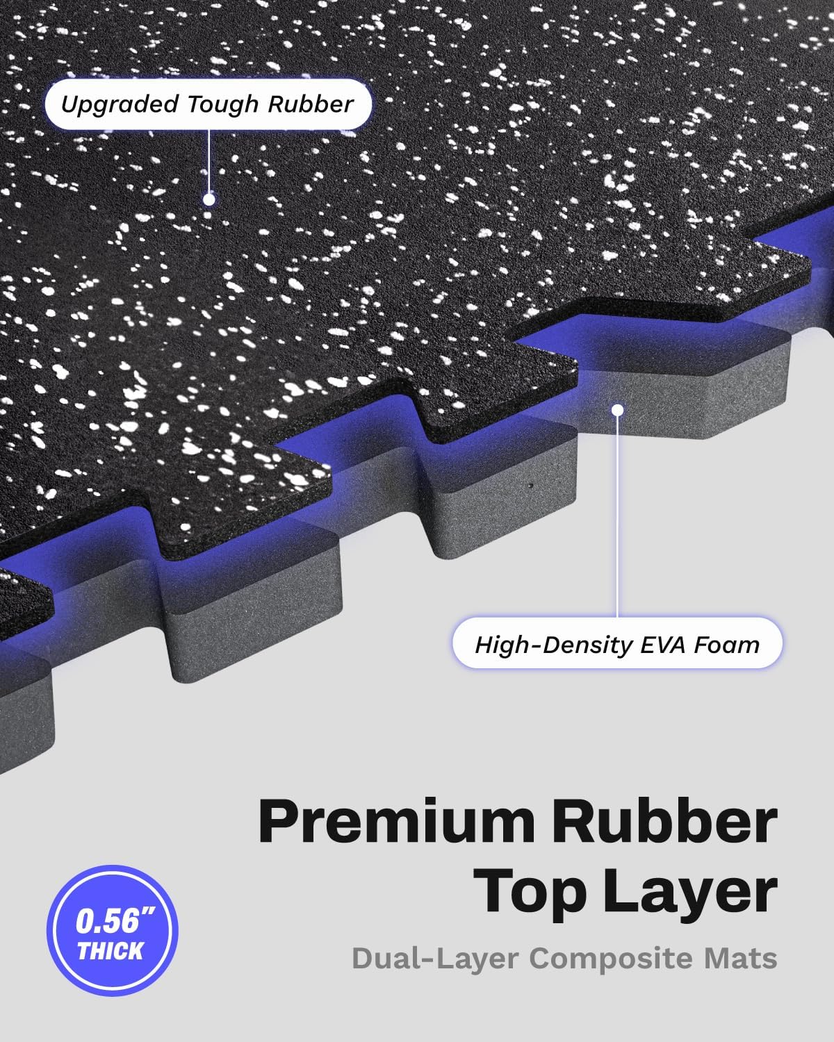 0.56in Thick 48 Sq Ft Exercise - огляд і ціна Home Gym Rubber Flooring